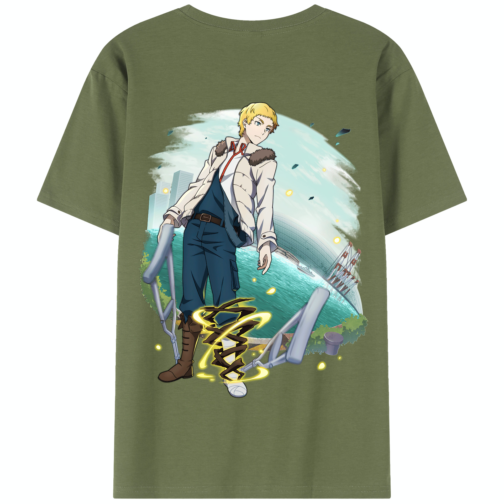 （画像用） 文豪ストレイドッグス Bungo Stray Dogs 綿100％半袖Tシャツ（背面プリント）